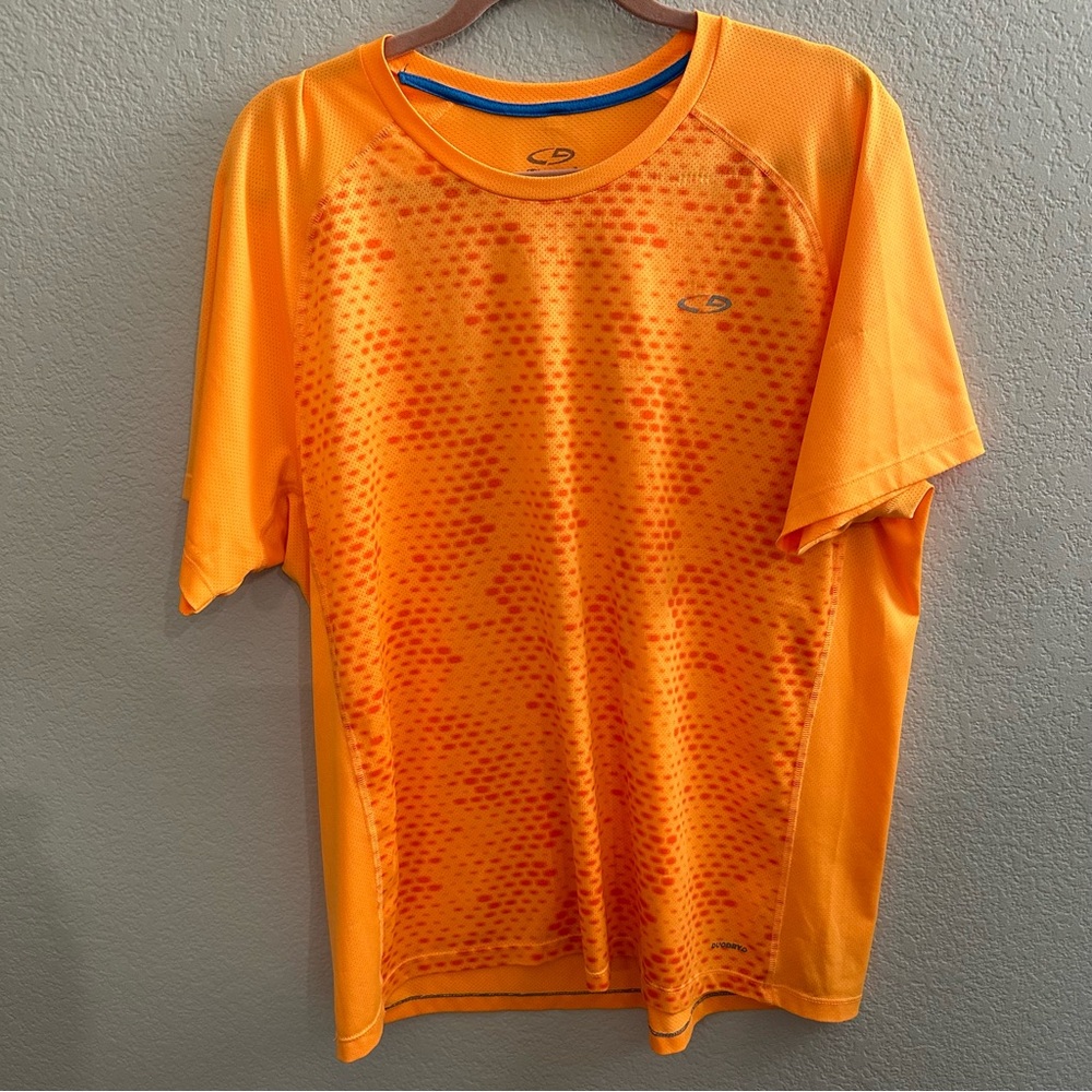Men's Champion Orange Short Sleeve Workout Shirt Size XL